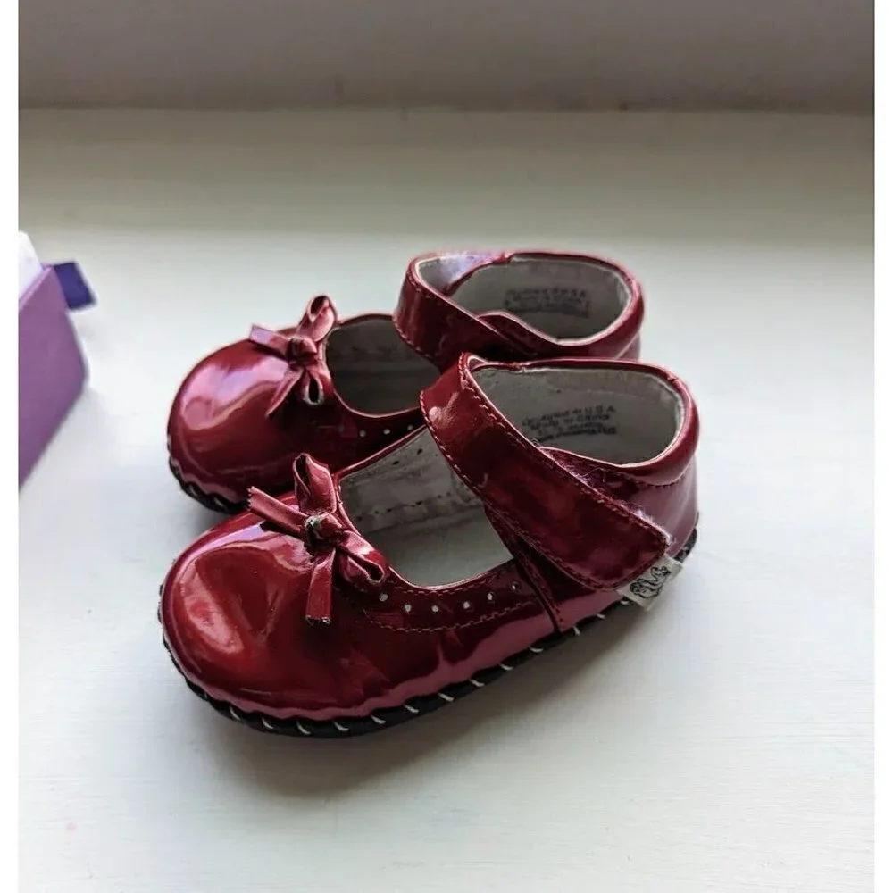 Pediped Toddler Girl Patent Leather Red Dress Shoes 6-12M